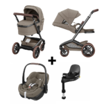 Kinderwagen Maxi-Cosi Fame V2 Twillic Truffle met Autostoel Pebble 360° Pro2 en Base Slide Tech