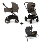 Set | Kinderwagen Nuna MIXX Next Thunder Incl. Autostoel Novi Baby Jacky Pro I-Size&360 Base