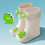 Mini Fashion™ - Waterdicht voor kinderen - Regenlaarzen Beige - Dino / 15 (3-4 jaar) | Educatief Speelgoed