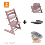 SET | Kinderstoel Stokke® Tripp Trapp® Heather Mauve met Newbornset&Babyset&Eetblad