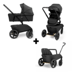 Kinderwagen The Jiffle Wagon 2 Black + GRATIS Bolderkarzitje