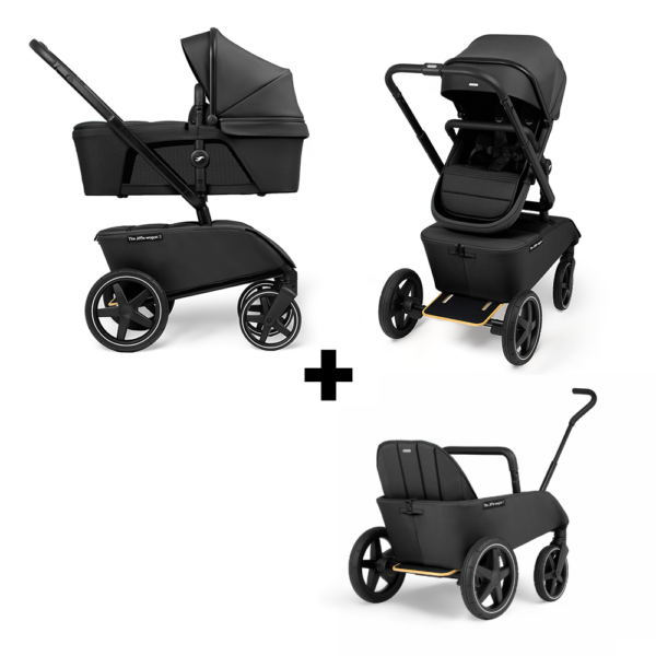 Kinderwagen The Jiffle Wagon 2 Black + GRATIS Bolderkarzitje - Afbeelding 1