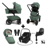 Kinderwagen The Jiffle Wagon 2 Pine + Autostoel Pebble 360 Pro2 en Slide Tech Base + Accessoires