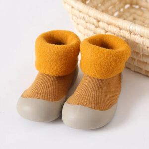 Mini Fashion™ - Warm&Zacht - Anti Slip Sokken Oranje / 24 (1.5-2 jaar) | Educatief Speelgoed