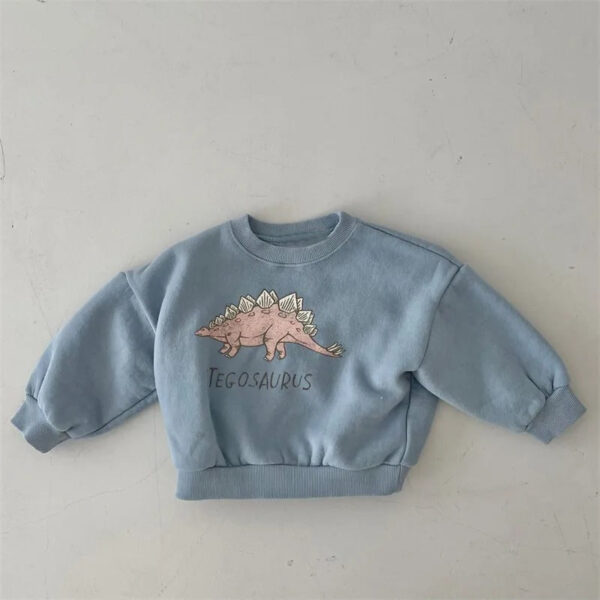 Mini Fashion™ - Leuke Dinosaurus Print - Dino Sweater Licht Blauw / 80 (1 jaar) | Educatief Speelgoed - Afbeelding 1