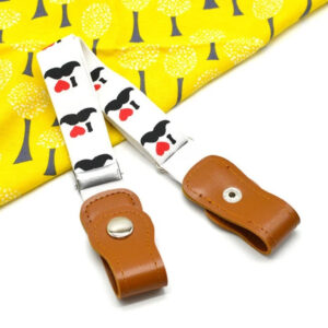 Mini Fashion™ - Past Altijd - Elastische Riem voor Kinderen Wit - Snor / 40-65cm (1-12 jaar) | Educatief Speelgoed