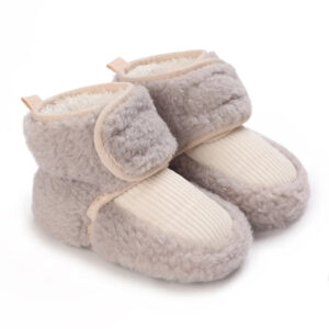 Mini Fashion™ - Warm&Comfort - Dieren Schoentjes Grijs / 18 (12-18 maanden) | Educatief Speelgoed