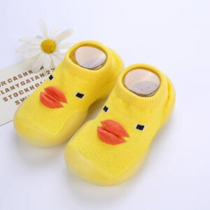 Mini Fashion™ - Slip Vaste Zool - Schoen Sokken Geel / 24/25 (2-3 jaar) | Educatief Speelgoed