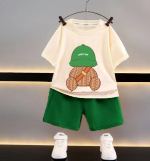 Mini Fashion™ - Funky&Fris - Kledingsetje Groen / 130 (6-7 jaar) | Educatief Speelgoed