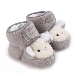Mini Fashion™ - Warm&Comfort - Dieren Schoentjes Grijs - Schaap / 17 (6-12 maanden) | Educatief Speelgoed