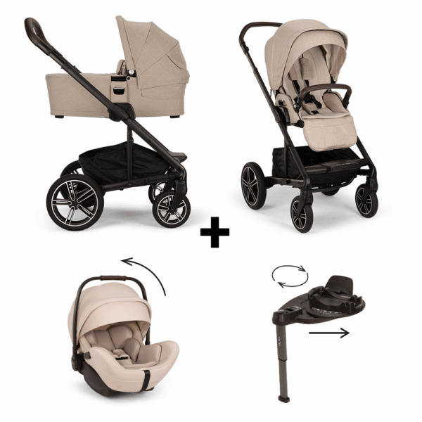 Set | Kinderwagen Nuna MIXX Next Biscotti Incl. Autostoel Nuna Arra Flex + Base Curv 360 - Afbeelding 1