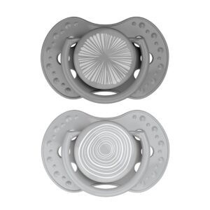 Fopspeen Difrax Dynamic 3-6 mnd Harmony Light Grey/Dark Grey