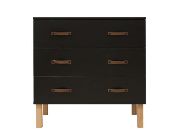 Commode Bopita Floris Mat Zwart/Naturel - Afbeelding 1