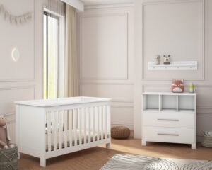 Babykamer Scottie Wit (Ledikant + Commode)