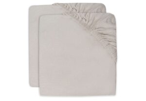Hoeslaken Wieg Jollein 40/50x80/90 Jersey Nougat 2-pack