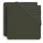 Hoeslaken Wieg Jollein 40/50x80/90 Jersey Leaf Green 2-pack