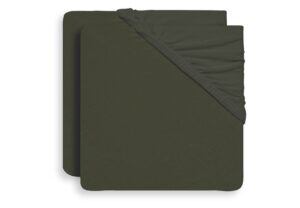 Hoeslaken Wieg Jollein 40/50x80/90 Jersey Leaf Green 2-pack