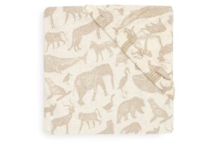 Hoeslaken Ledikant Jollein 60x120 Jersey Animals Nougat