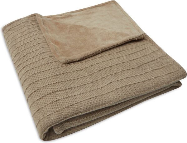 Deken Ledikant Jollein GOTS Velvet Pure Knit Biscuit - Afbeelding 1