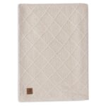 Deken Ledikant Jollein 100x150 Check Knit Teddy Fleece Oatmeal