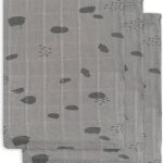 Washandjes Jollein Hydrofiel Spot Storm Grey 3-pack