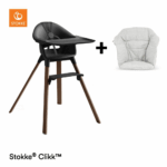 Kinderstoel Stokke® Clikk Black/Warm Brown + Gratis Stoelverkleiner
