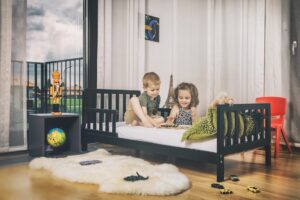 Peuterbed Raff Black 70x140