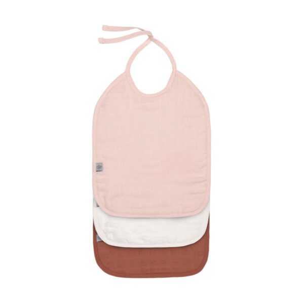 Slabber Lässig Muslin/Terry 3st. Pink/Milky/Rust - Afbeelding 1