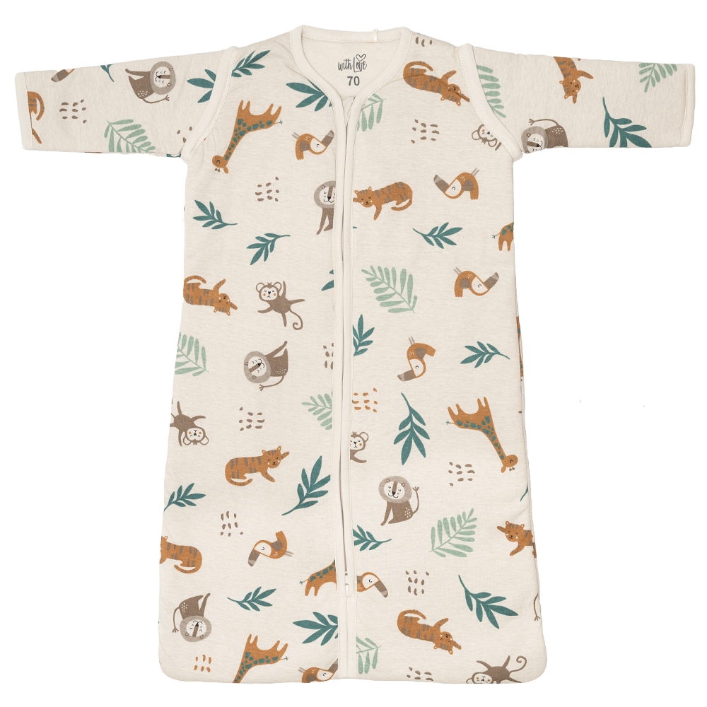 Slaapzak With Love Jersey Afritsbare Mouw Animals Sand 70cm Slaapzak With Love Jersey Afritsbare Mouw Animals Sand 70cm - Afbeelding 1