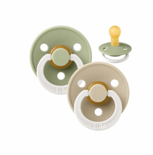 Fopspeen Bibs Round Glow Sage/Vanilla 0-6mnd 2st