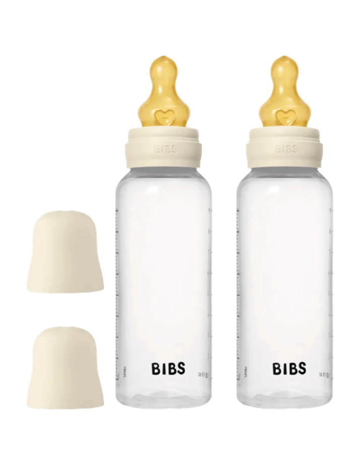 Set | Fles BIBS Latex Round Slow Flow Ivory 270ml 2st Set | Fles BIBS Latex Round Slow Flow Ivory 270ml 2st - Afbeelding 1