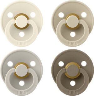 Fopspeen BIBS Colour Ivory/Sand/Vanilla/Dark-Oak 6-18 mnd 4 st