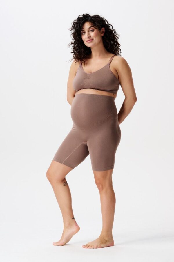 Zwangerschapsshort Noppies NOCJUN23 Niru Seamless Sensil® Deep Taupe - Afbeelding 1