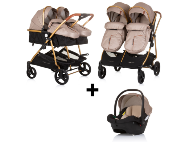 Set | Duo Kinderwagen Chipolino Duo Smart Golden Beige + Autostoel Chipolino Duo Smart I-Size - Afbeelding 1