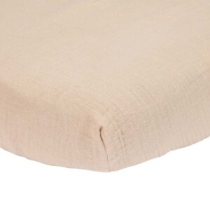 Hoeslaken Ledikant Little Dutch Muslin Beige 60x120