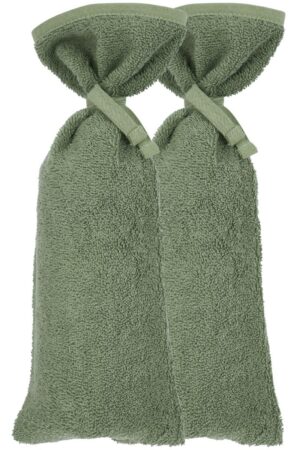 Kruikenzak Meyco Basic Badstof Forest Green 2-pack