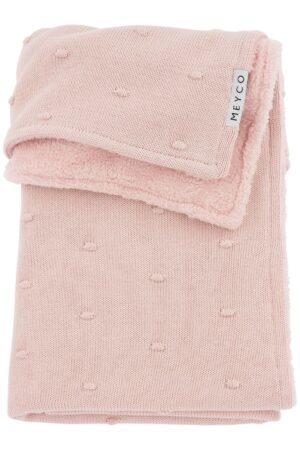 Deken Wieg Meyco Mini Knots Teddy Soft Pink