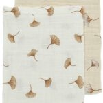 Washandjes Meyco Gingko Offwhite/Soft Sand 2-pack