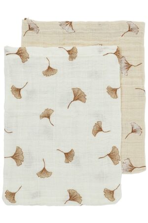 Washandjes Meyco Gingko Offwhite/Soft Sand 2-pack