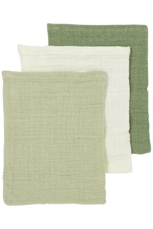 Washandjes Meyco Soft Olive/Olive Green/Natural 3-pack