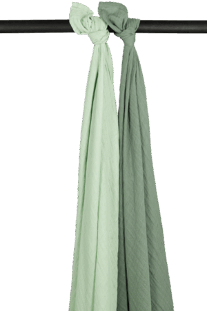 Swaddle Doek Meyco Pre-Washed Soft Green en Forest Green 2-pack