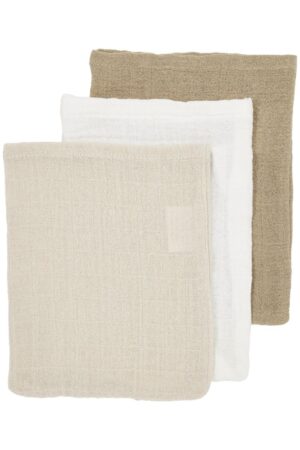 Washandjes Meyco Pre-washed Offwhite/Soft Sand/Taupe 3-pack