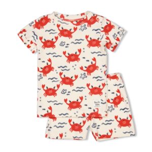 Pyjama Feetje Premium Summerwear Cooper Crab Offwhite | Maat 56 t/m 86