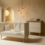 Babykamer Quax Flow Clay/Oak (Ledikant + Commode)