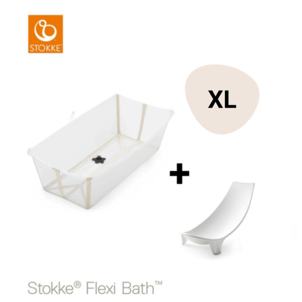 Bad Opvouwbaar Stokke® Flexi Bath® XL Sandy Beige + Gratis Newborn Support - Afbeelding 1