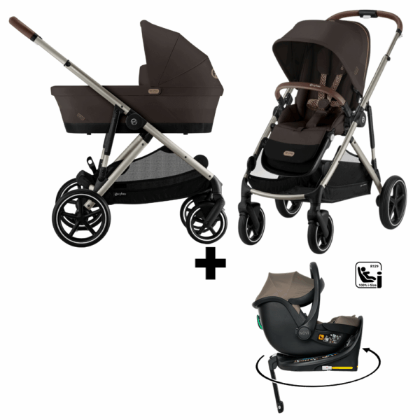 Kinderwagen Cybex Gazelle S Chocolate Brown/Brown + Autostoel Jacky Pro 360° Dark Taupe&Base - Afbeelding 1