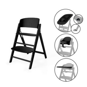 Kinderstoel Cybex CLICK&FOLD 4-in-1 Stunning Black/Black met Newbornset, Babyset&Eetblad
