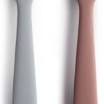 Lepels Mushie Siliconen Stone/Cloudy Mauve 2st