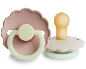 Fopspeen Frigg Daisy GLOW Night 6-18mnd Cream/Blush 2st.