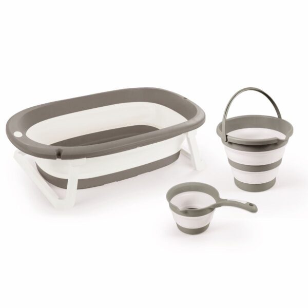 Bath Set Dolu 3-in-1 Foldable Stone Grey - Afbeelding 1